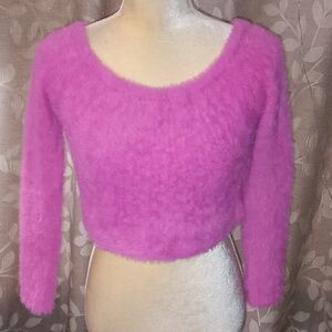 Hope Horizon Medium Pink Fuzzy Crop Top